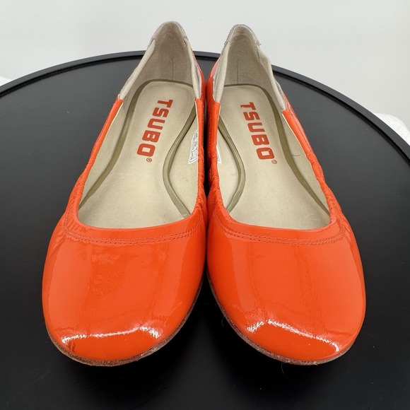 Tsubo‎ Roana Orange Patent Leather Ballet Flats Slip On Sz 7 .5 US/38.5EU/6UK - Picture 2 of 7